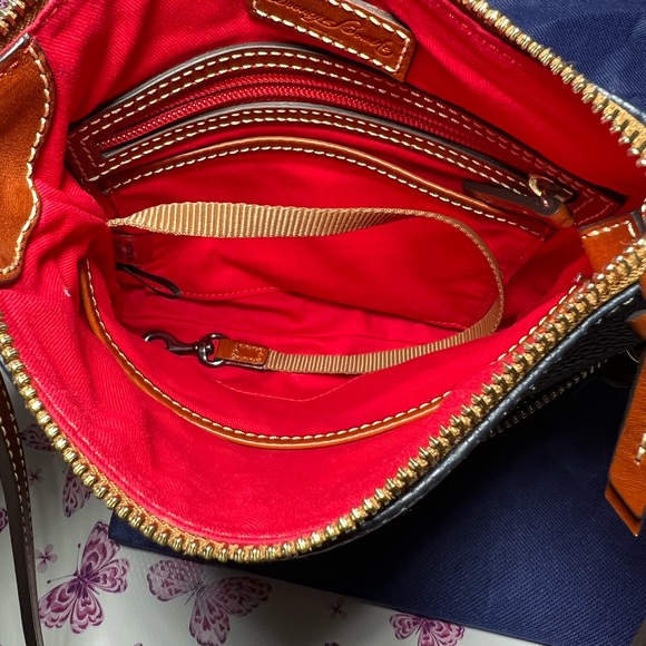 Dooney & Bourke Midnight Blue Letter Carrier Leather Crossbody Bag with Dust Bag - Picture 4 of 6